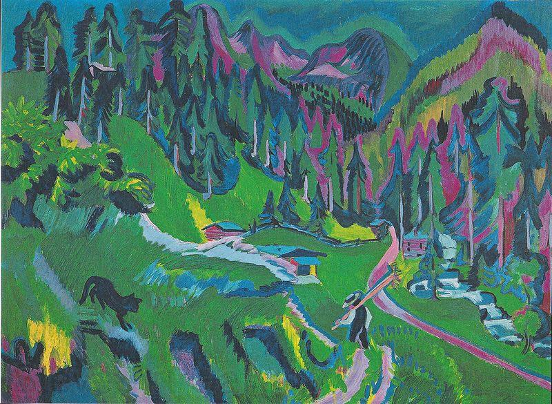 Ernst Ludwig Kirchner Landschaft Sertigtal Norge oil painting art